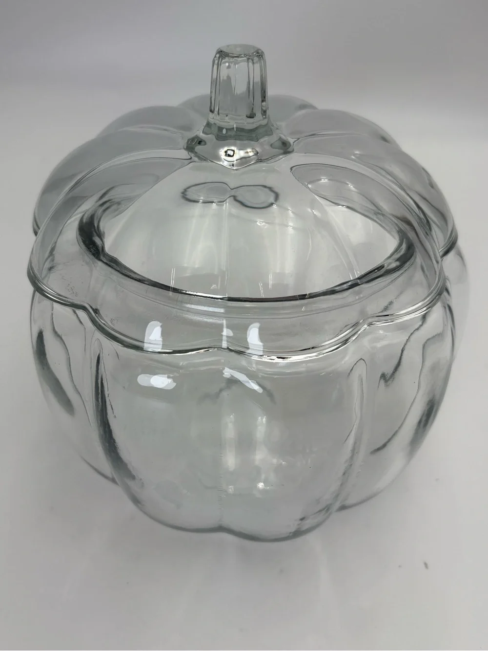 Anchor Hocking Clear Glass Pumpkin Candy Jar with Lid